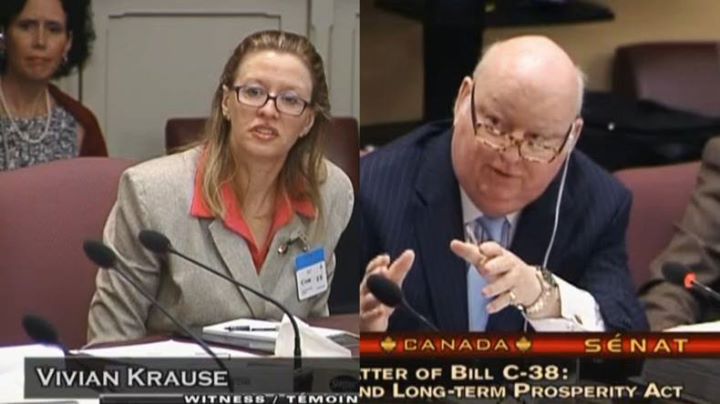 Vivian Krause, Senator Duffy testifying before Committee on Bill C-38